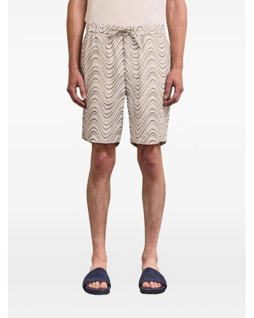 Frescobol Carioca Natural Felipe Wavy-Print Shorts for men