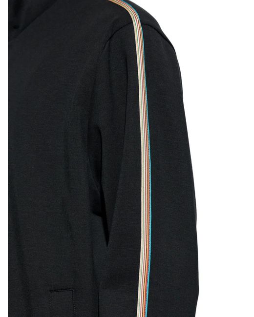 Paul Smith Black Zip Striped Sweatshirt for men