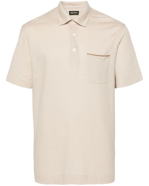 Zegna Natural Chest-pocket Polo Shirt for men