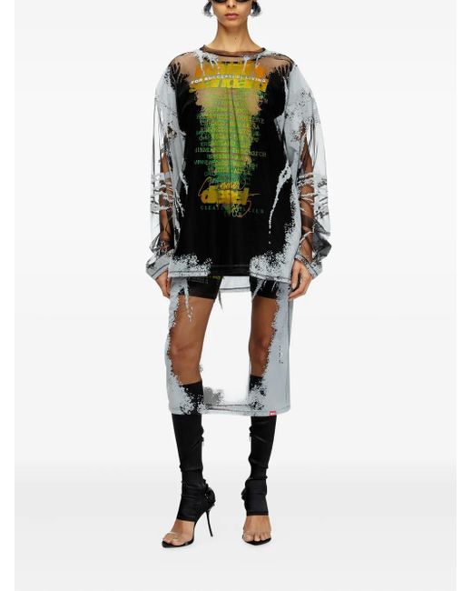 DIESEL Gray Remaster Capsule T-Hassan-Ls-A T-Shirt