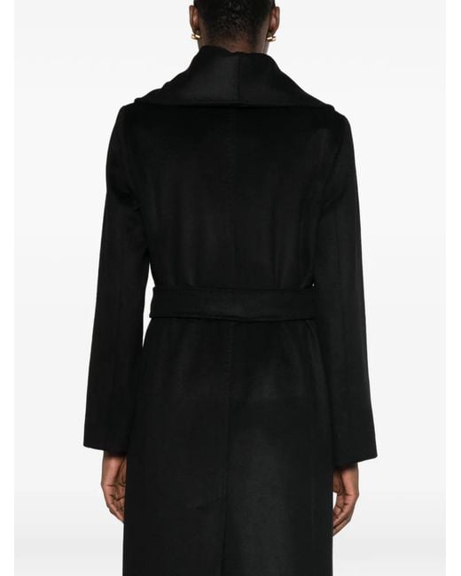 Max Mara Black Loriana Long-Sleeve Belted Coat