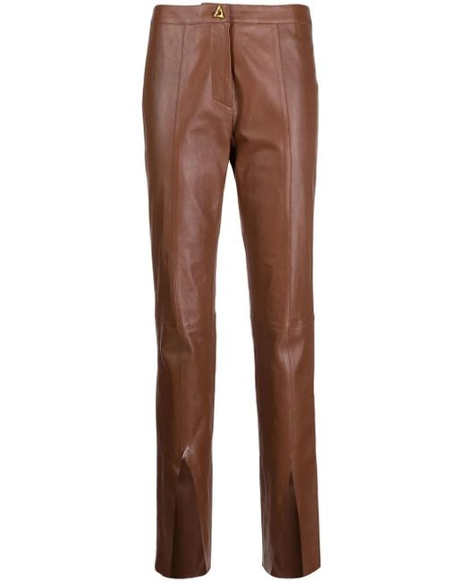 Aeron Brown Elm Lambskin Trousers