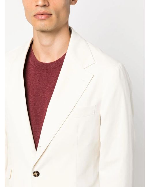 Brunello Cucinelli White Single-breasted Suit for men