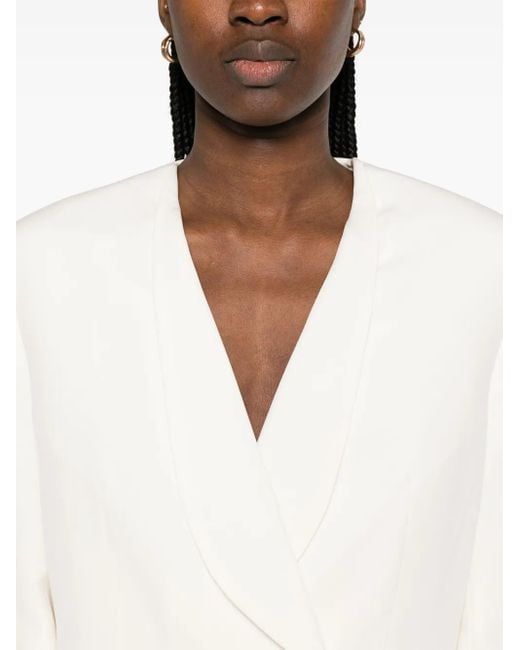 A.M.G White Double-Breasted Blazer