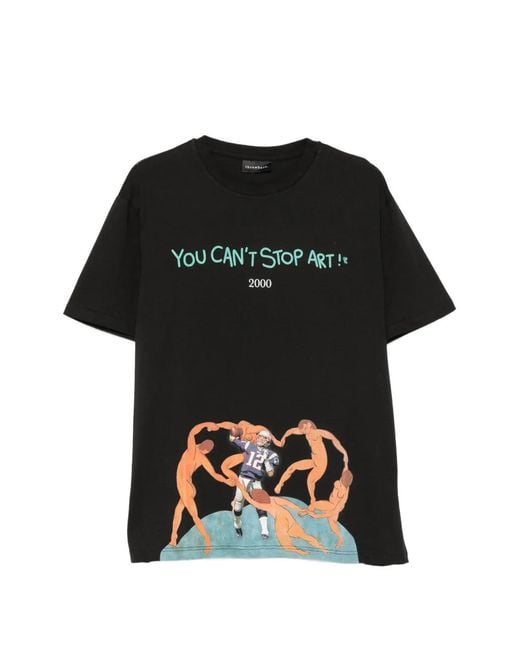 Throwback. Black Graphic-Print T-Shirt