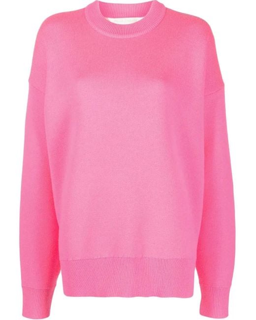 Palm Angels Pink Palm-Tree Intarsia-Knit Jumper
