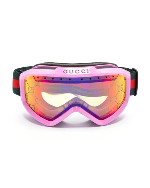 Lunettes de ski à motif monogrammé Gucci en coloris Pink