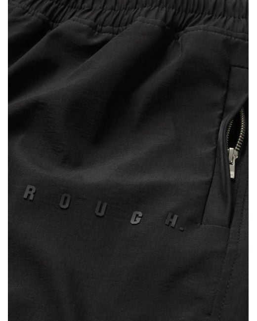 ROUGH Black Elasticated-Waistband Trousers