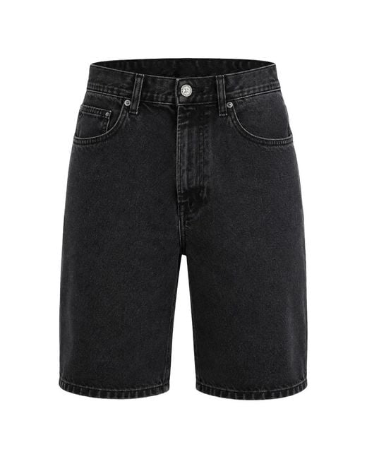 Lee Jeans Black Asher Logo-Patch Denim Shorts for men