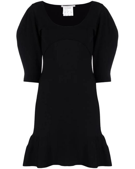 Stella McCartney Black Scoop-neck Puff-sleeve Knitted Dress