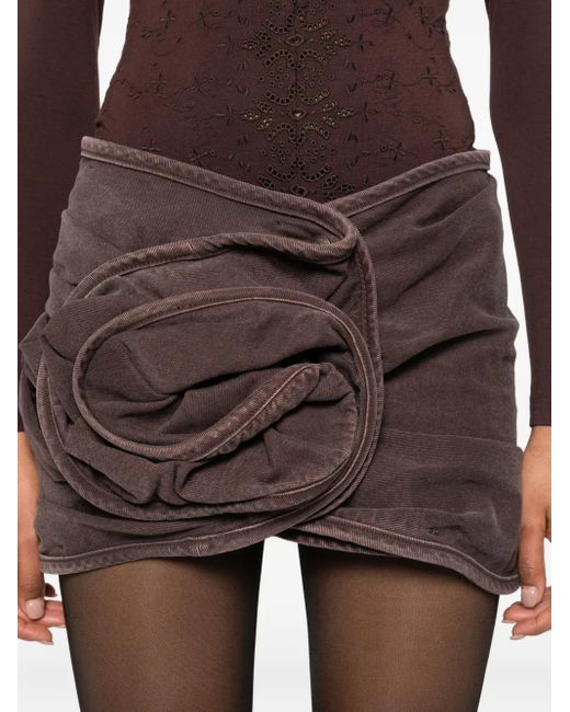 Magda Butrym ローズシェイプ ミニスカート Brown