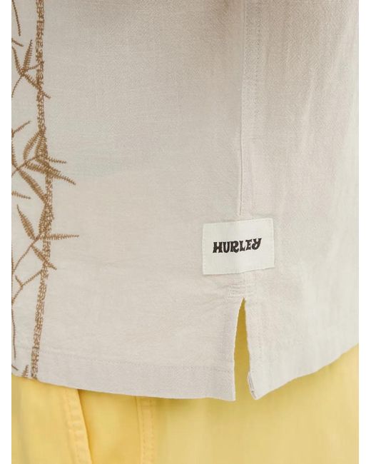 Hurley Natural Bamboo-Embroidered Short-Sleeve Shirt for men