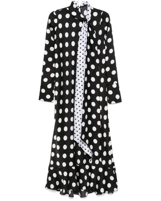 Parlor White Polka-Dot Maxi Dress
