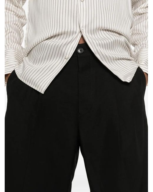 Laneus Black Pleated Shorts for men