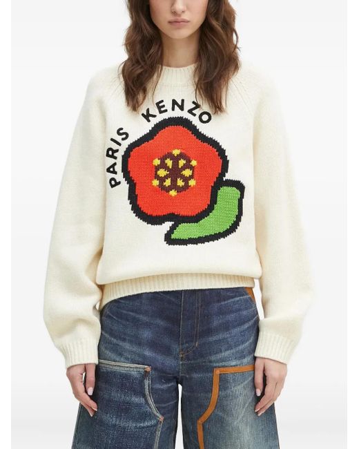 Pull Pop À Appliqué Floral KENZO en coloris Gray