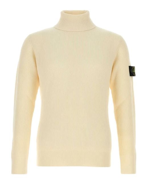 Stone Island Natural Turtleneck Sweater for men