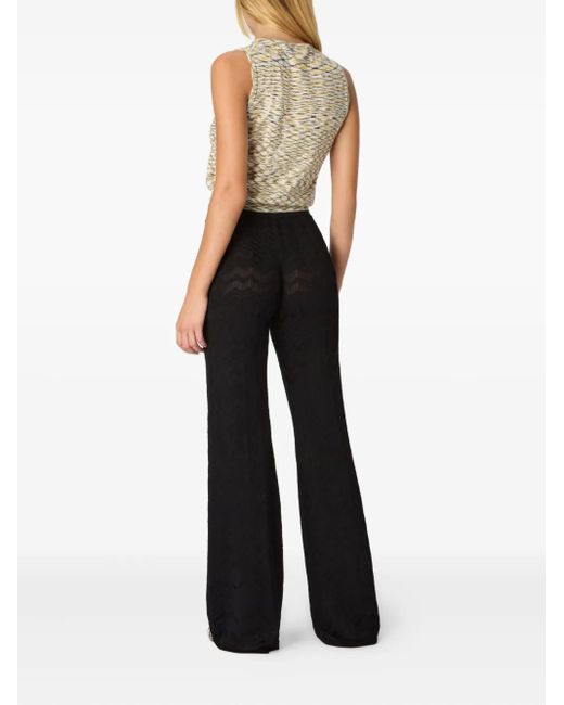Missoni Black Chevron-Pattern Knit Trousers