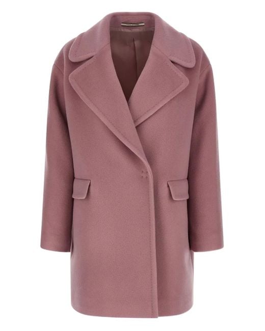 Tagliatore Purple Astrid Double-Breasted Flap Coat