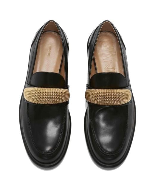 J.W. Anderson Black Appliqué-Detail Leather Loafers