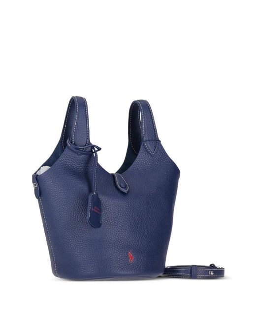 Polo Ralph Lauren Blue Polo Play Small Leather Tote & Crossbody