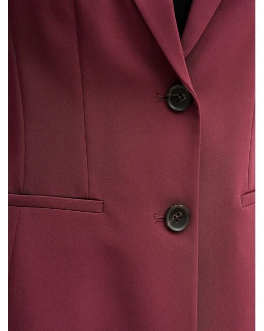 Sisley Red Notched-Lapels Blazer