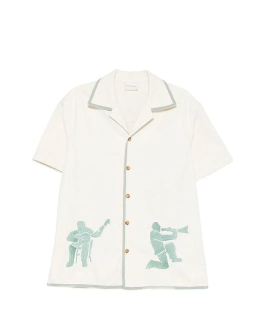 Drole de Monsieur White Chemise À Broderies for men
