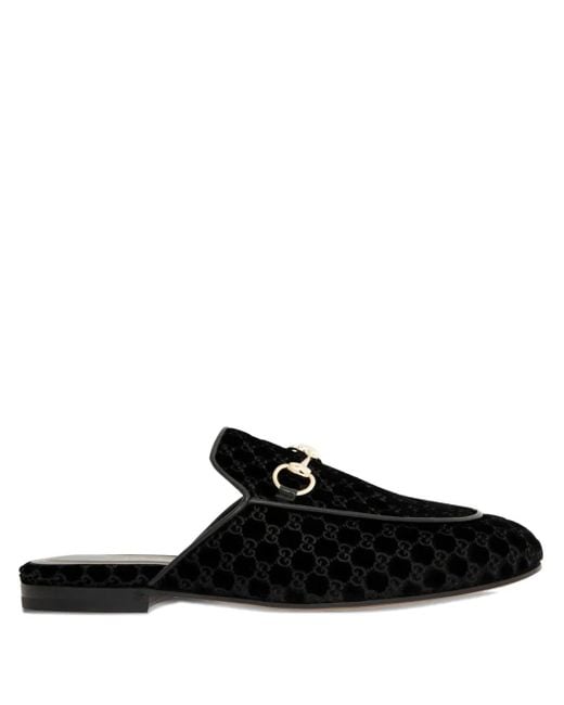 Gucci Black Mules Aus Samt Mit Horsebit