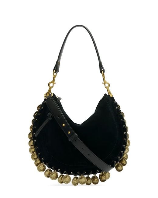 Isabel Marant Black Oskan Soft Shoulder Bag With Medallions