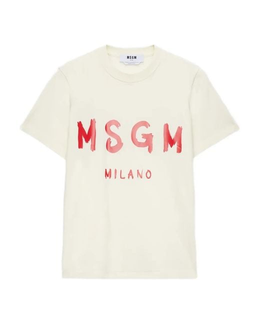 MSGM ロゴ Tシャツ White