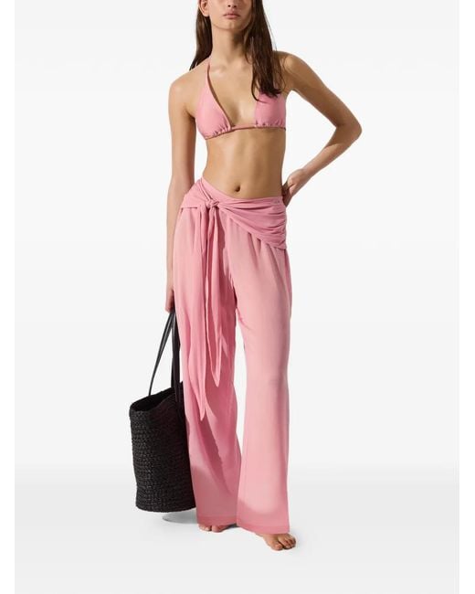 Karl Lagerfeld Pink Waist-Tie Beach Pants