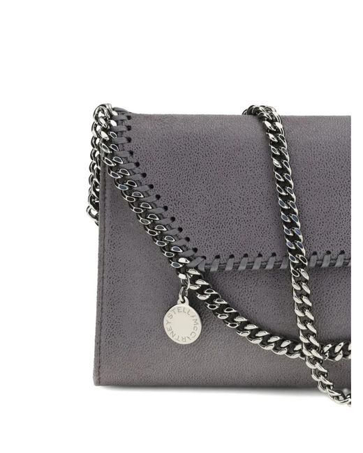 Stella McCartney Gray Mini Falabella Chain Charm Shoulder Bag
