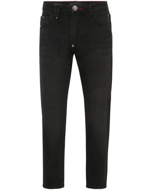 Philipp Plein Black Detroit Tapered-Leg Jeans for men