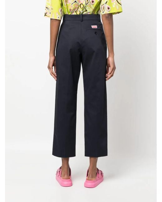 KENZO Blue Cropped Tailored Trousers