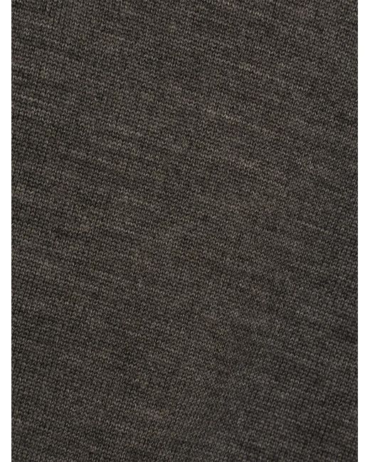 Dolce & Gabbana Gray Logo-Tag Virgin-Wool Polo Shirt for men