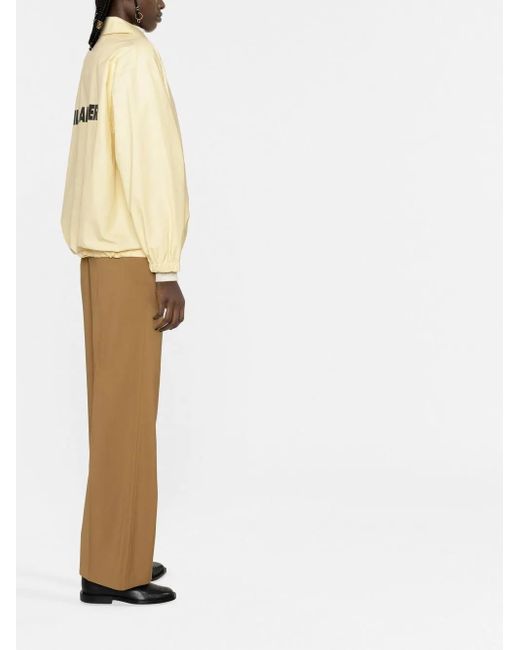 Jil Sander White Logo-Print Shirt Jacket