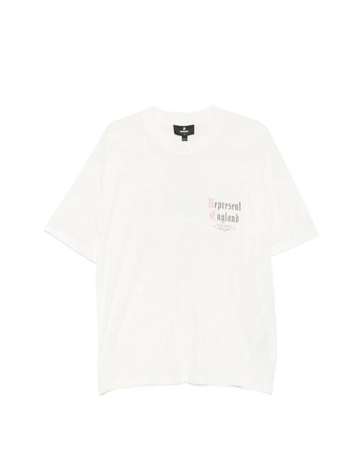 Represent White Logo-Print Short-Sleeve T-Shirt for men