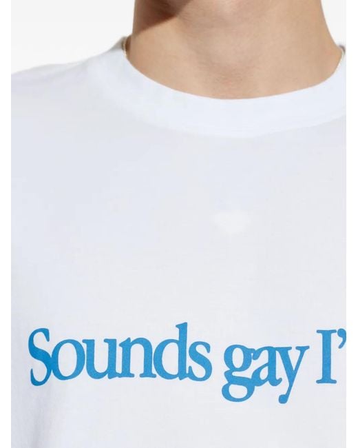 Carne Bollente White T-Shirt Simply Sounds Gay À Slogan Imprimé for men