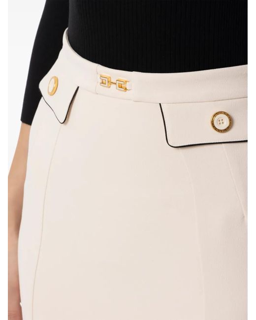Elisabetta Franchi クレープ ミニスカート Natural