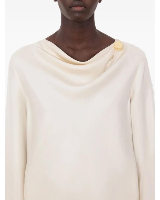 Loulou de Saison White Zoya Draped Midi Dress