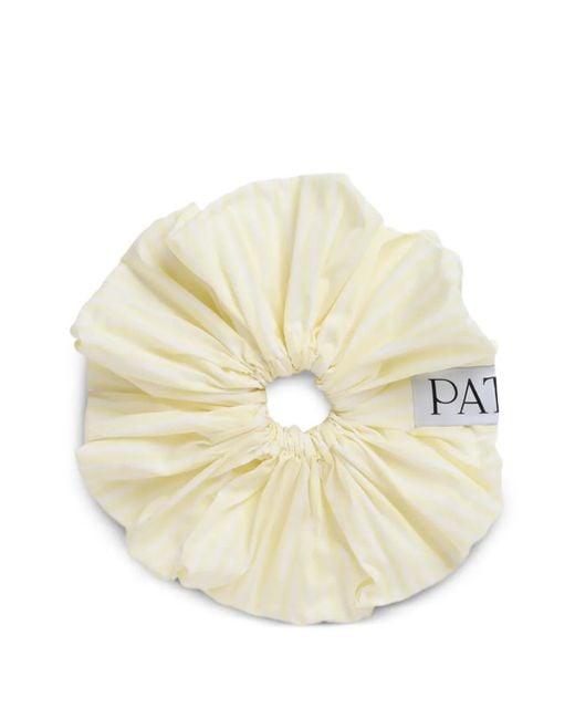 Patou White Striped Scrunchie