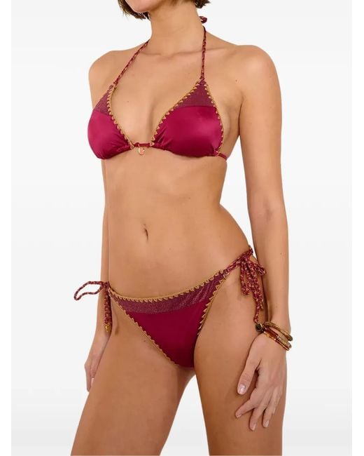 Banana Moon Red Blika Nazca Crochet-Trim Bikini