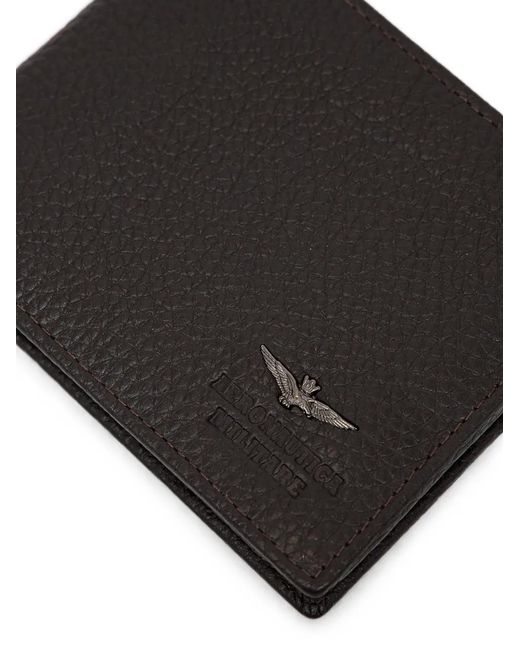 Aeronautica Militare Black Logo-Detail Wallet for men