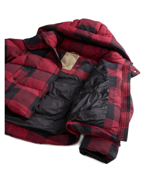 Woolrich Red Check-Pattern Padded Jacket