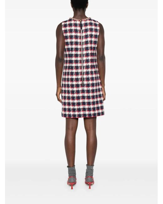Carolina Herrera Red Chain-Collar Midi Dress