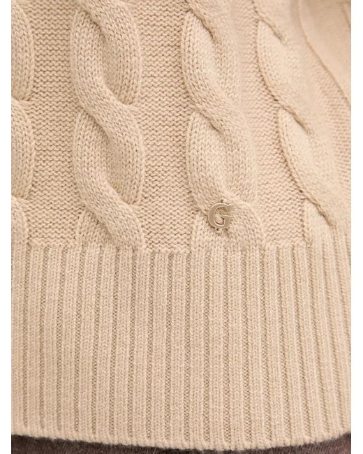 Cable knit sweater Guess de color Natural