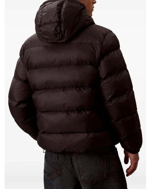 Calvin Klein Black Logo-Print Puffer Jacket for men