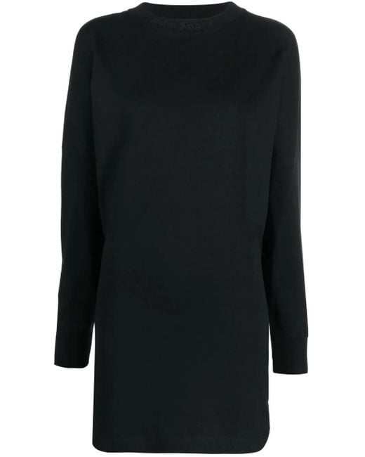 Palm Angels Black Glitter-logo Jumper Dress