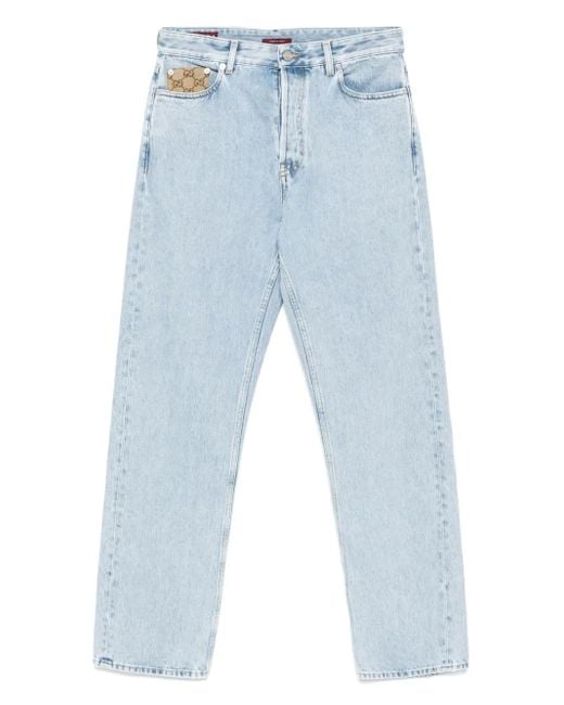 Vaqueros con logo GG Gucci de hombre de color Blue