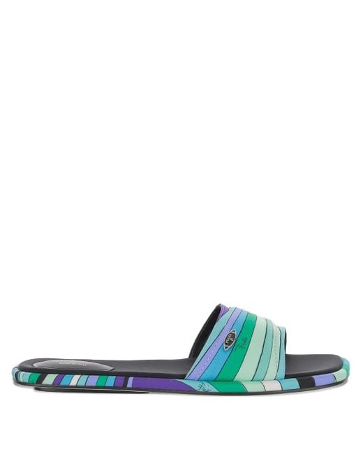 Emilio Pucci Printed Slides Green