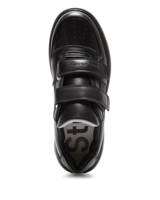 Acne Black Touch-Strap Platform Sneakers